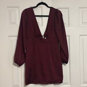 Elegant Burgundy Dress